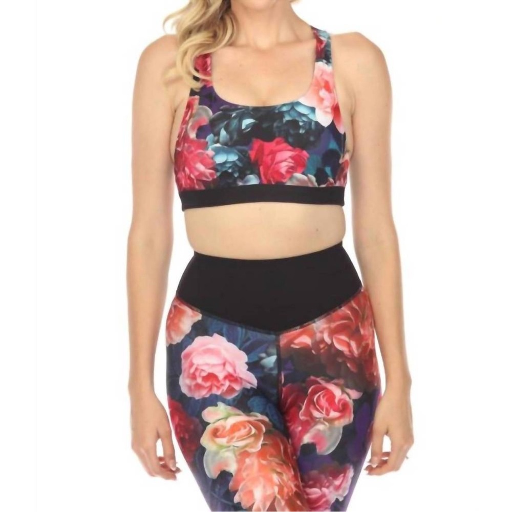 Johnny Was BEE ACTIVE 🐝 Multicolor Floral Sports Bra